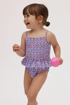 Bañador bebé nido de abeja pequeñas flores<Ysabel Mora Hot