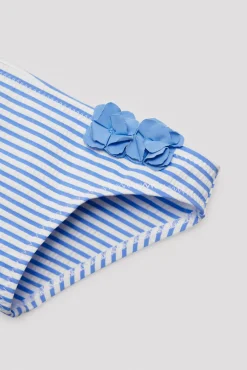Bañador culetín bebé rayas azules con textura detalle flores<Ysabel Mora Hot