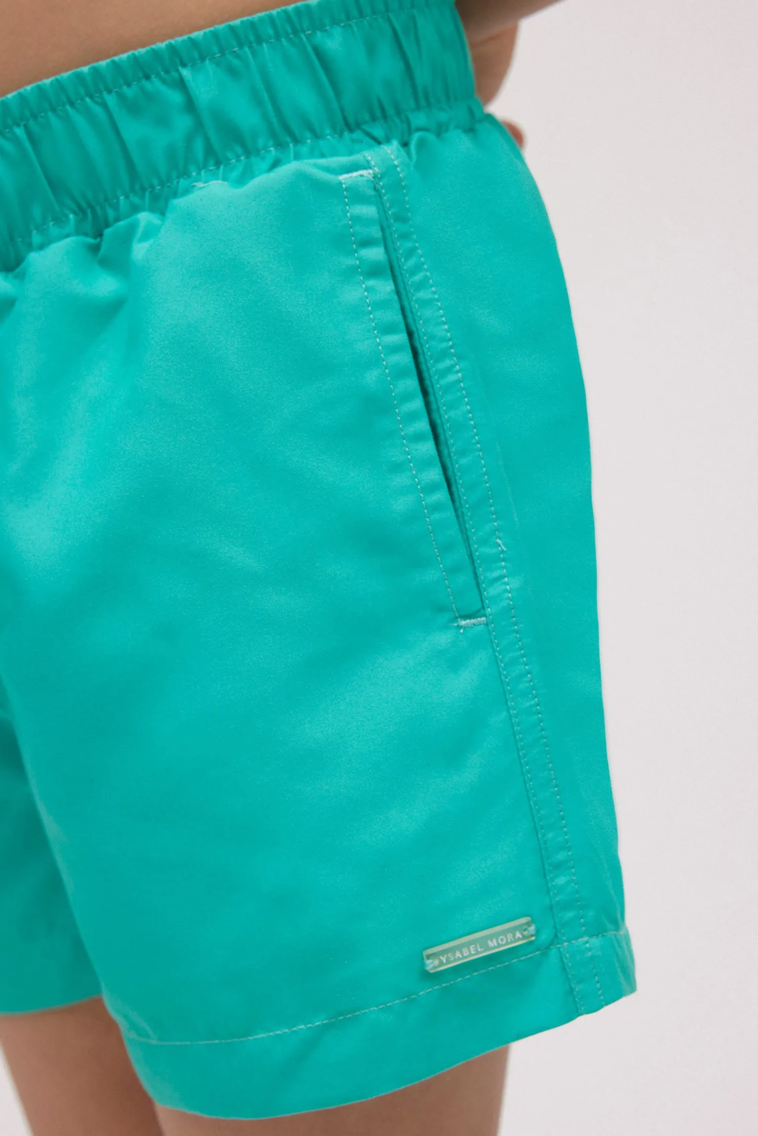 Bañador niño corto liso verde<Ysabel Mora Online