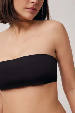 Bandeau con relleno y tirantes removibles negro<Ysabel Mora Sale