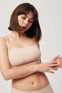 Bandeau con relleno y tirantes removibles nude<Ysabel Mora Outlet