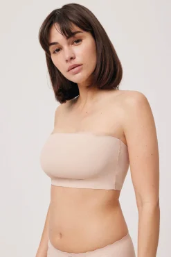 Bandeau con relleno y tirantes removibles nude<Ysabel Mora Outlet