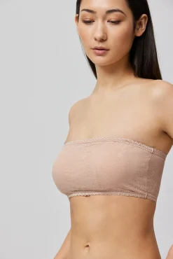 Bandeau sin tirantes-multiposición con encaje nude<Ysabel Mora Outlet