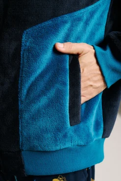 Bata corta hombre detalles borreguito azul | MUYDEMI<Ysabel Mora