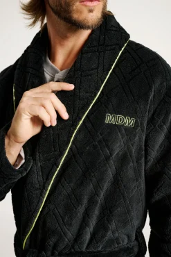 Bata larga hombre cinturón textura rombos | MUYDEMI<Ysabel Mora Discount