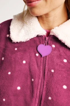 Bata mujer larga lunares detalles borreguito | MUYDEMI<Ysabel Mora Online