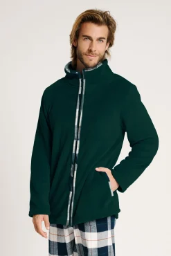 Bata polar hombre cremallera detalle cuadros | MUYDEMI<Ysabel Mora Sale