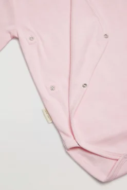 Body bebé básico manga larga cruzado rosa<Ysabel Mora Best