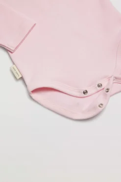 Body bebé básico manga larga solapas rosa<Ysabel Mora Hot