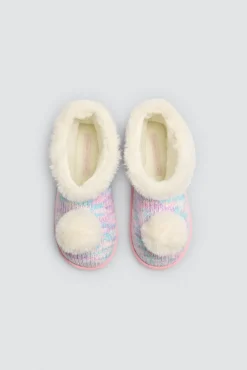 Botas de casa infantil detalles pelo y pompón<Ysabel Mora