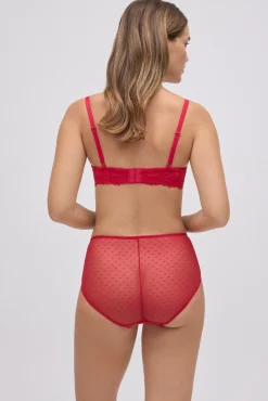 Braga alta encaje rojo<Ysabel Mora New