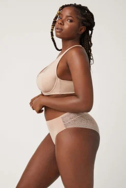 Braga midi invisible con encaje nude<Ysabel Mora Online