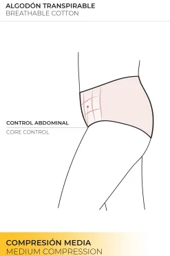 Braga reductora algodón compresión media<Ysabel Mora