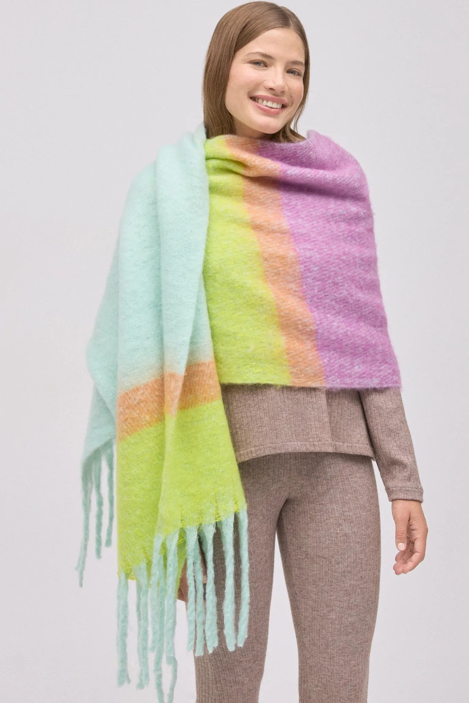 Bufanda rayas colores<Ysabel Mora Outlet