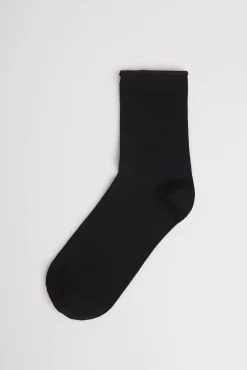 Calcetines básicos sin puño hilo de escocia negro<Ysabel Mora Clearance