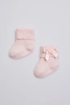 Calcetines canalé con lazo recién nacido<Ysabel Mora Outlet