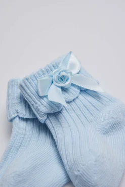 Calcetines canalé con lazo recién nacido<Ysabel Mora Best