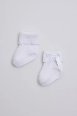 Calcetines canalé con lazo recién nacido<Ysabel Mora Outlet