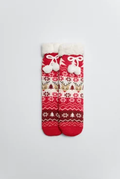 Calcetines infantiles borreguito antideslizantes Navidad<Ysabel Mora Outlet