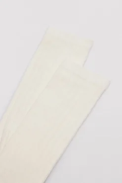 Calcetín infantil largo canalé marfil<Ysabel Mora Clearance