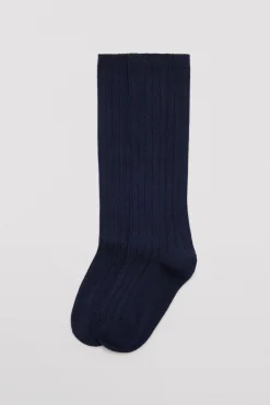 Calcetín infantil largo canalé marino<Ysabel Mora Clearance