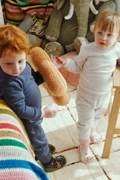 Calcetín zapatilla bebé térmico con suela antideslizante rosa<Ysabel Mora