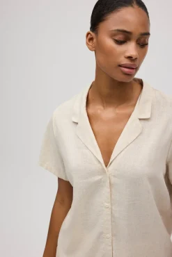 Camisa manga corta con lino<Ysabel Mora Clearance