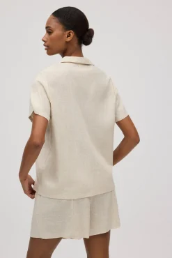 Camisa manga corta con lino<Ysabel Mora Clearance