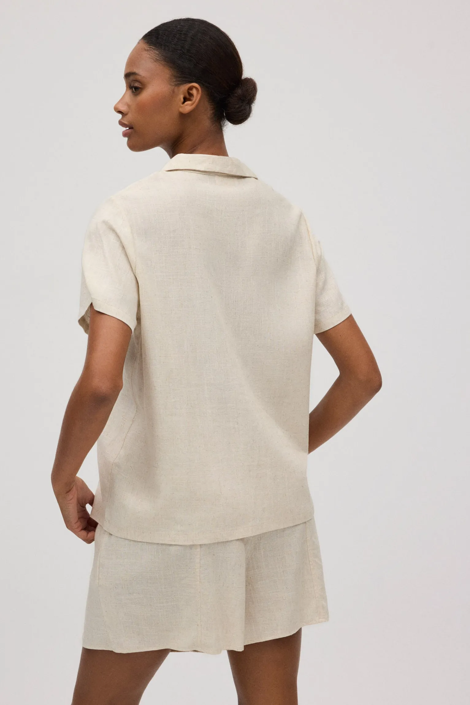 Camisa manga corta con lino<Ysabel Mora Clearance