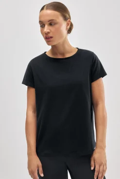 Camiseta algodón básica estilo deportivo negro<Ysabel Mora Best