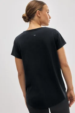 Camiseta algodón básica estilo deportivo negro<Ysabel Mora Best
