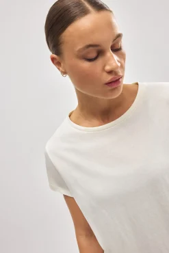 Camiseta algodón básica estilo deportivo marfil<Ysabel Mora New