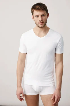 Camiseta interior manga corta cuello pico<Ysabel Mora Clearance