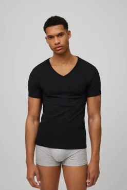 Camiseta interior manga corta cuello pico<Ysabel Mora Online