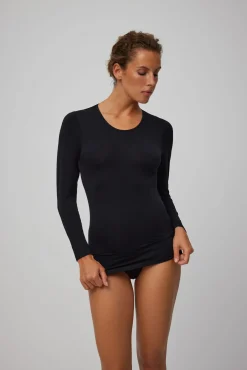 Camiseta interior manga larga negro<Ysabel Mora Online