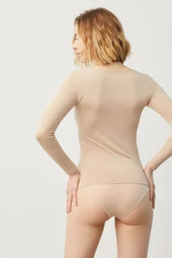 Camiseta interior manga larga nude<Ysabel Mora Hot