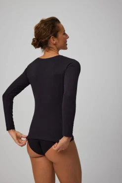 Camiseta interior manga larga algodón negro<Ysabel Mora Sale