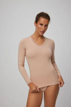 Camiseta lencera manga larga algodón<Ysabel Mora Outlet