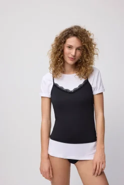 Camiseta lencera tirantes negro<Ysabel Mora Clearance