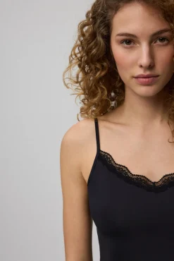 Camiseta lencera tirantes negro<Ysabel Mora Clearance