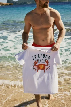 Camiseta manga corta estampada Seafood<Ysabel Mora Outlet