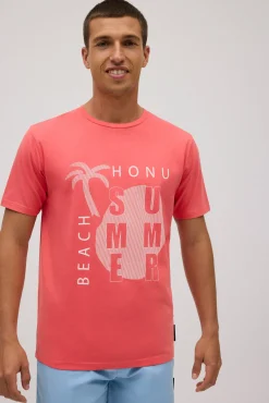 Camiseta manga corta estampada Summer coral<Ysabel Mora Discount