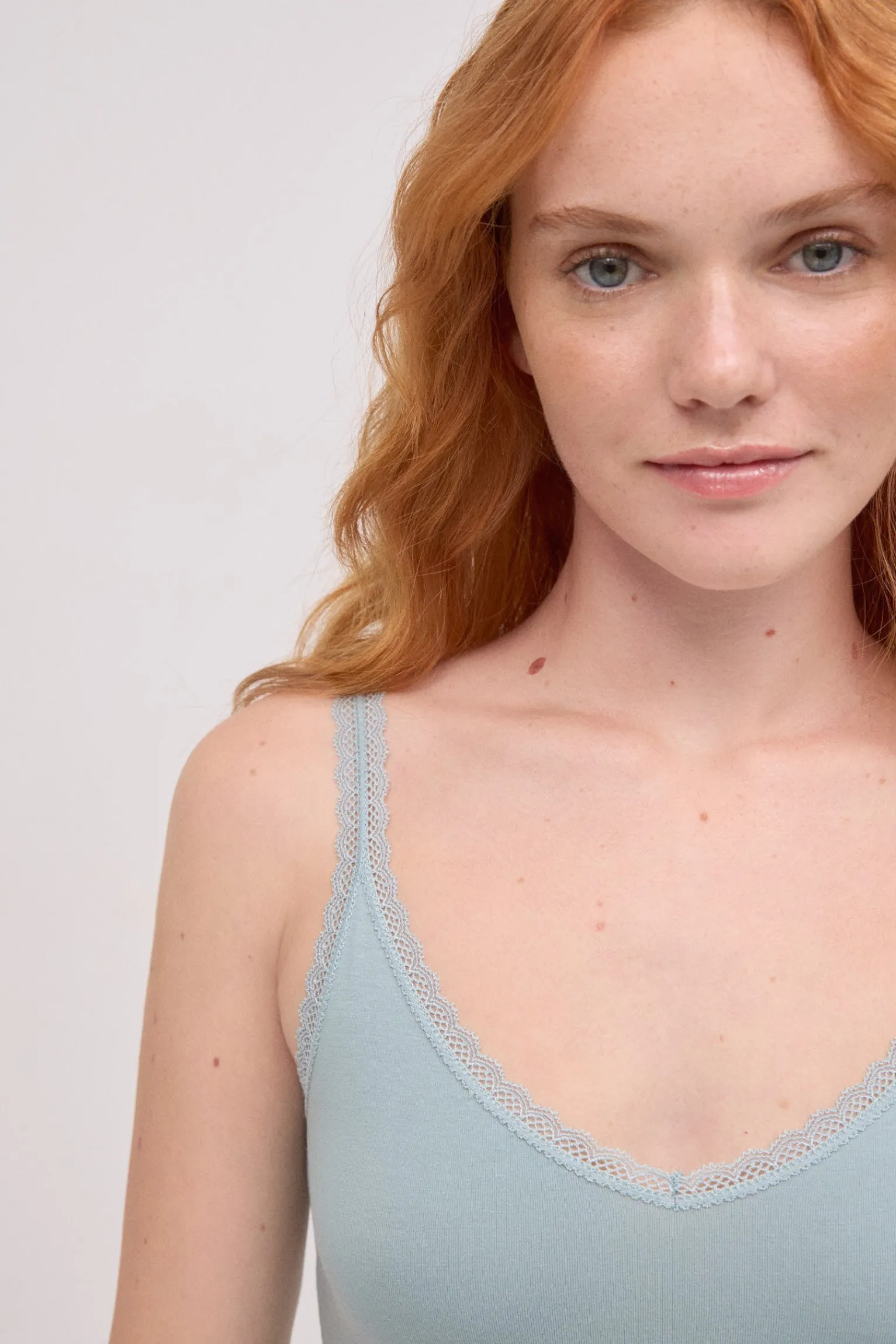 Camiseta tirantes algodón verde<Ysabel Mora Sale