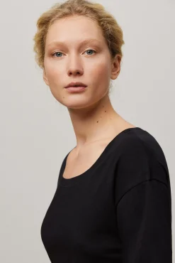 Camisón algodón orgánico manga larga negro<Ysabel Mora Best