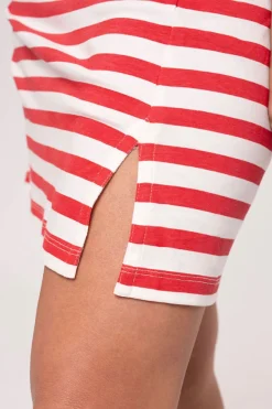 Camisón mujer algodón detalle volantes estampado rayas | MUYDEMI<Ysabel Mora New