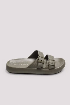 Chanclas hebillas caqui<Ysabel Mora Sale