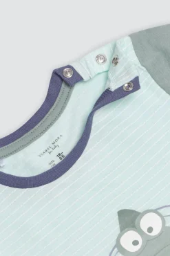 Conjunto bebé camiseta manga corta algodón y culetín con tirantes Crocodino<Ysabel Mora Clearance