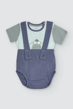 Conjunto bebé camiseta manga corta algodón y culetín con tirantes Crocodino<Ysabel Mora Clearance