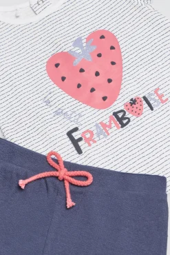 Conjunto bebé camiseta manga corta y short Framboise<Ysabel Mora Outlet