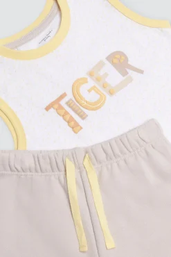 Conjunto bebé camiseta sin mangas Tiger y short<Ysabel Mora Clearance